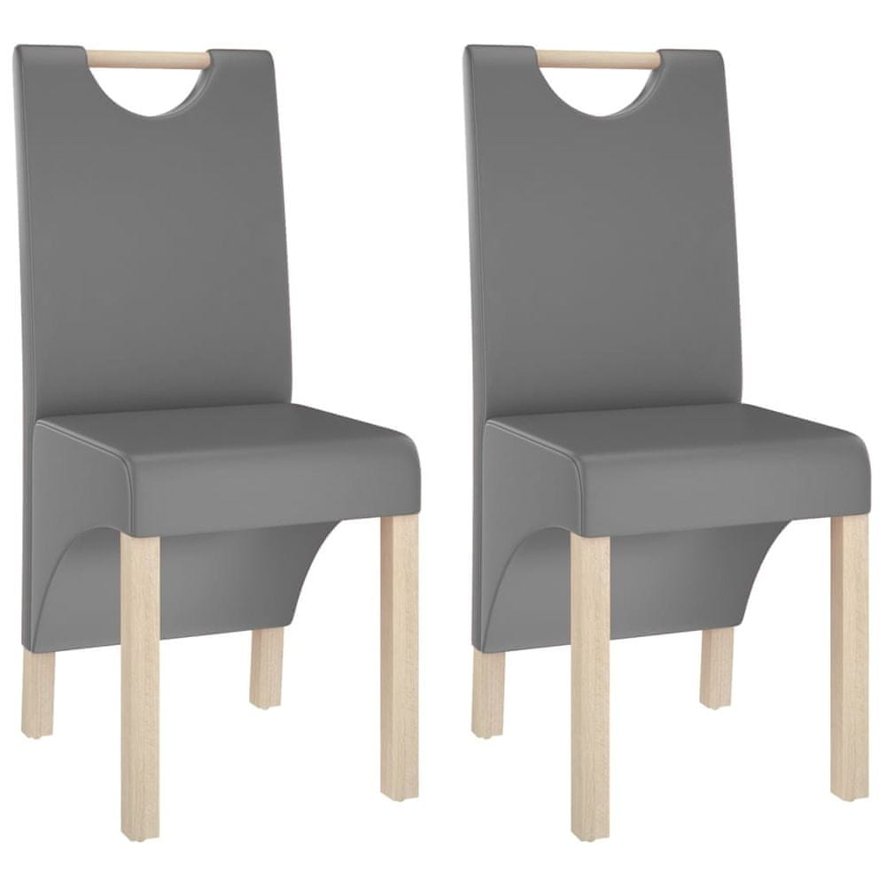 Vidaxl Jedálenské stoličky 2 ks sivé umelá koža